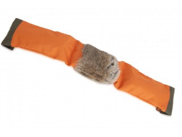 Firedog Dummy 3-teilig befüllbar orange mit Kaninchenfellring